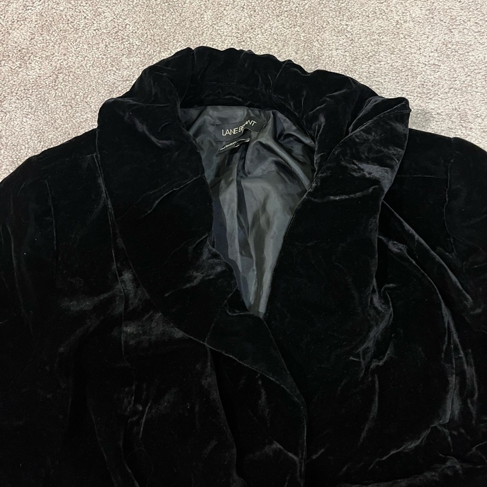 Lane Bryant Black Velvet 3/4 Sleeve Blazer - Picture 5 of 7